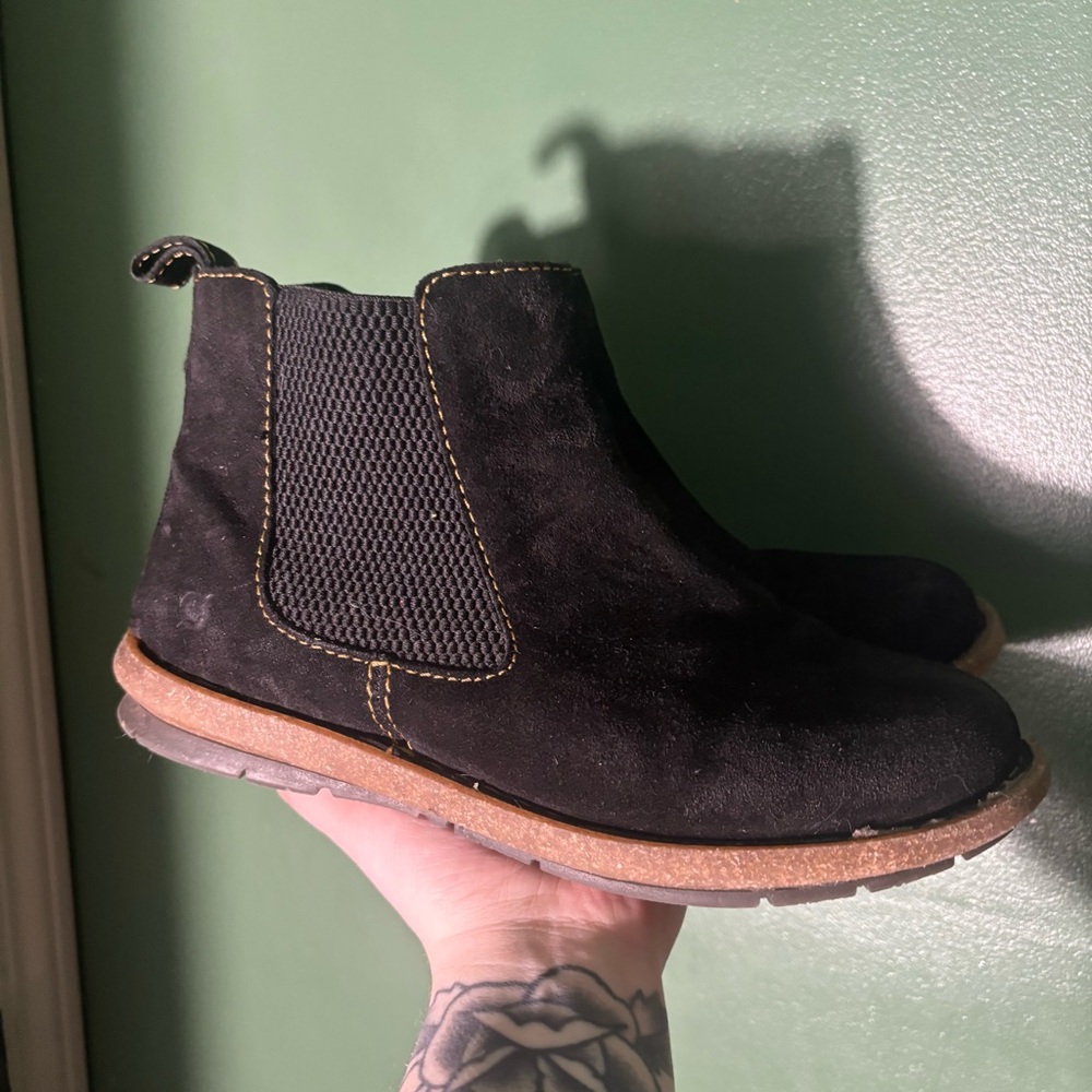 Born Women’s 8.5 Black Leather Talyn Ankle Boots